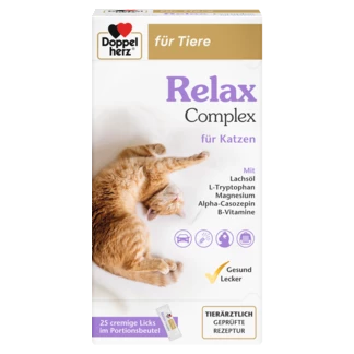 Abbildung der Produktverpackung Doppelherz für Tiere Relax Complex für Katzen Frontansicht